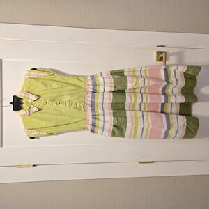 Vintage Hand-Sewn Junior Girls Dress Green